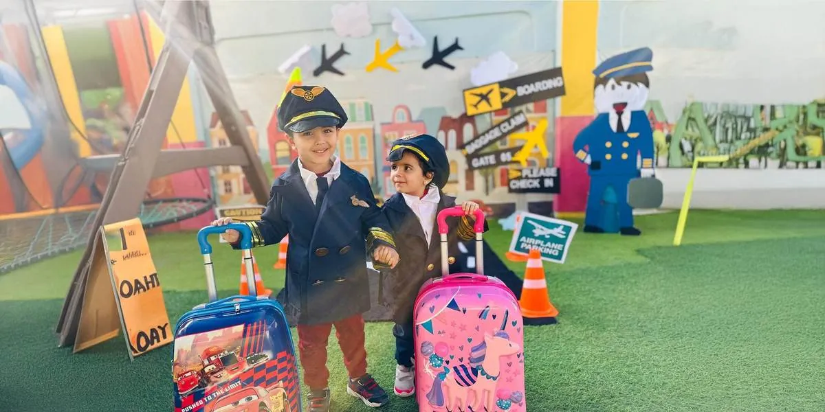 Children in dress-up play at the nursery