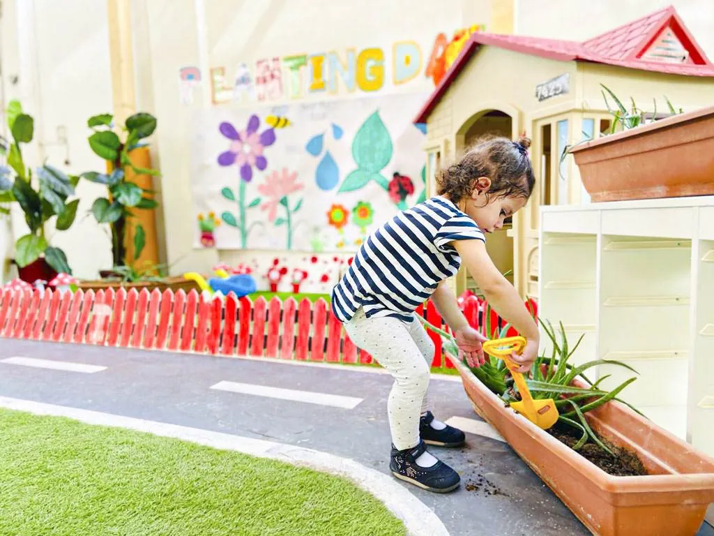 Watering the plants on Planting Day